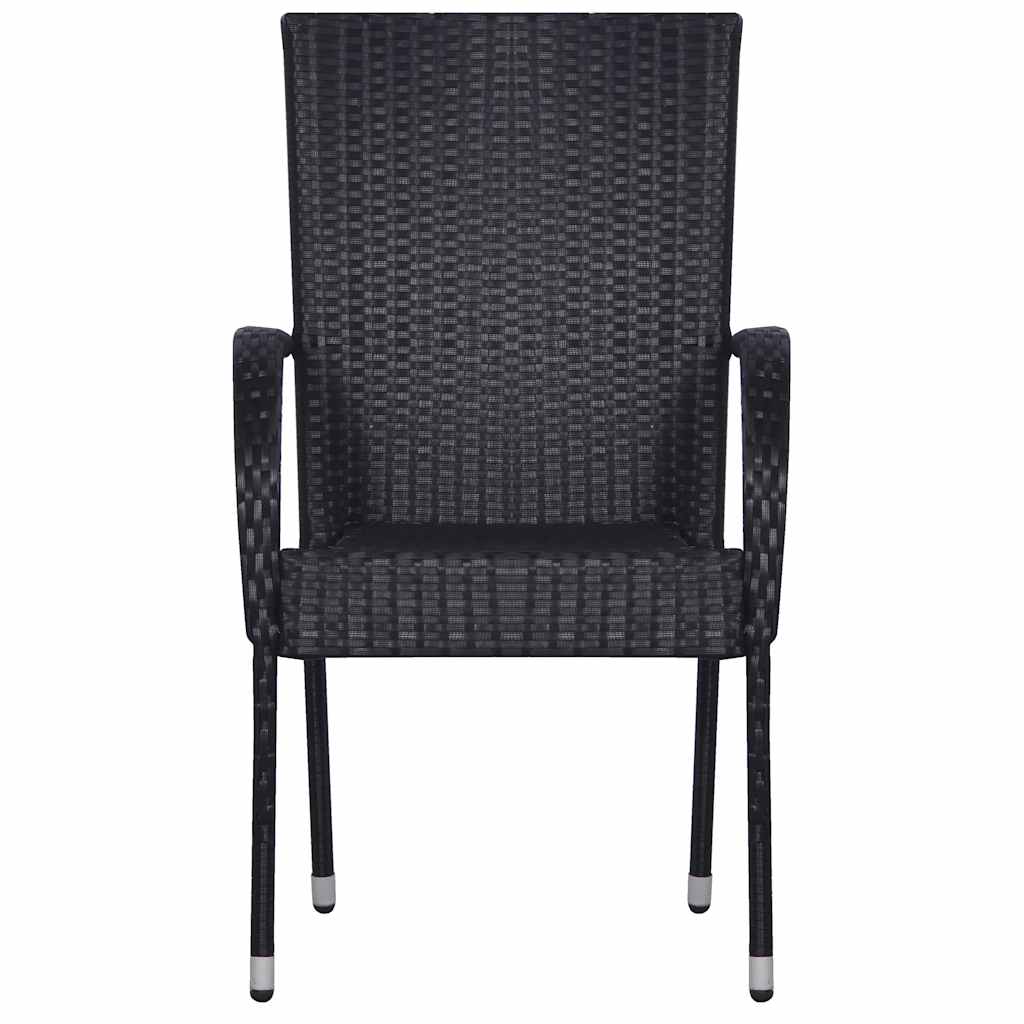 7 Piece Garden Dining Set Black