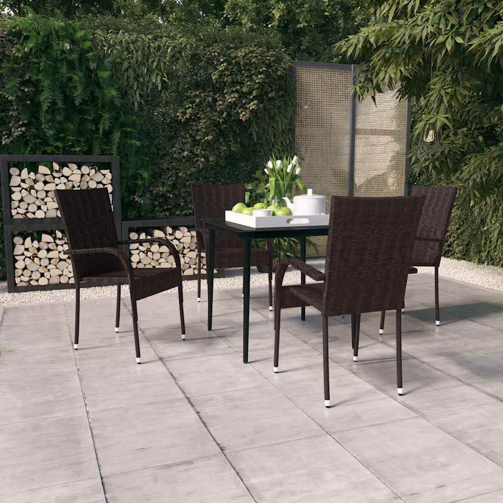 Garden Dining Set | Brown and Black