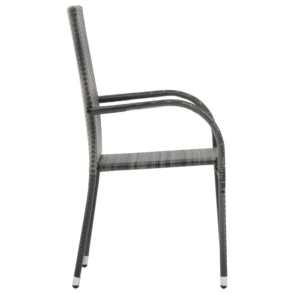 Garden Dining Set | Grey and black | PE rattan | Medium | Durable