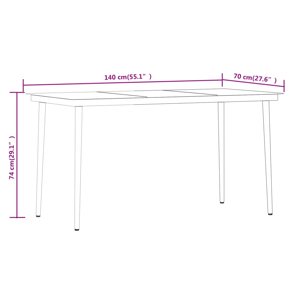 vidaXL 7 Piece Garden Dining Set Grey and Black