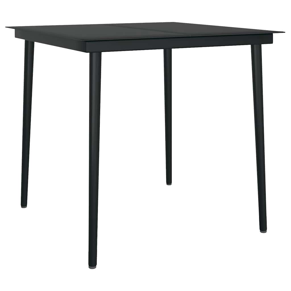 Garden Dining Set | Grey, Black | PE Rattan, Steel, Glass | Medium