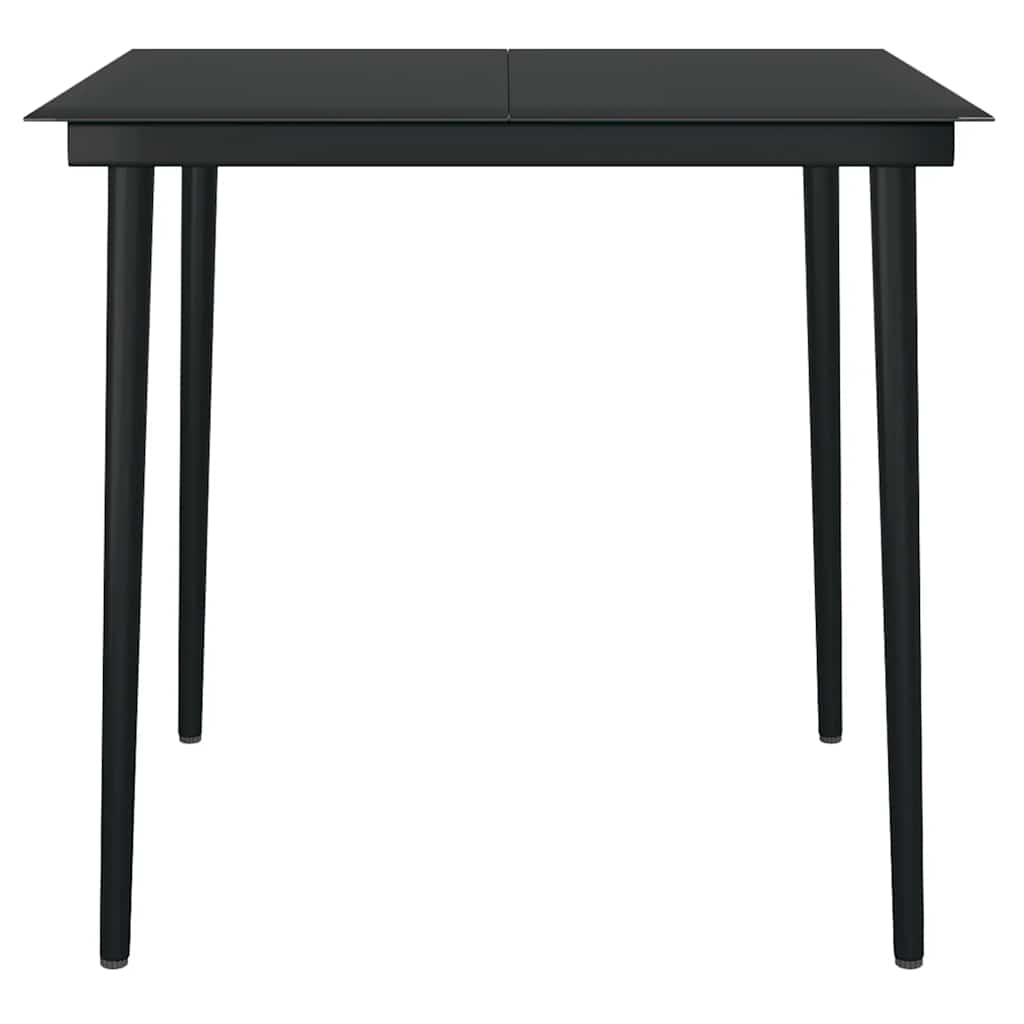 Garden Dining Set | Grey, Black | PE Rattan, Steel, Glass | Medium