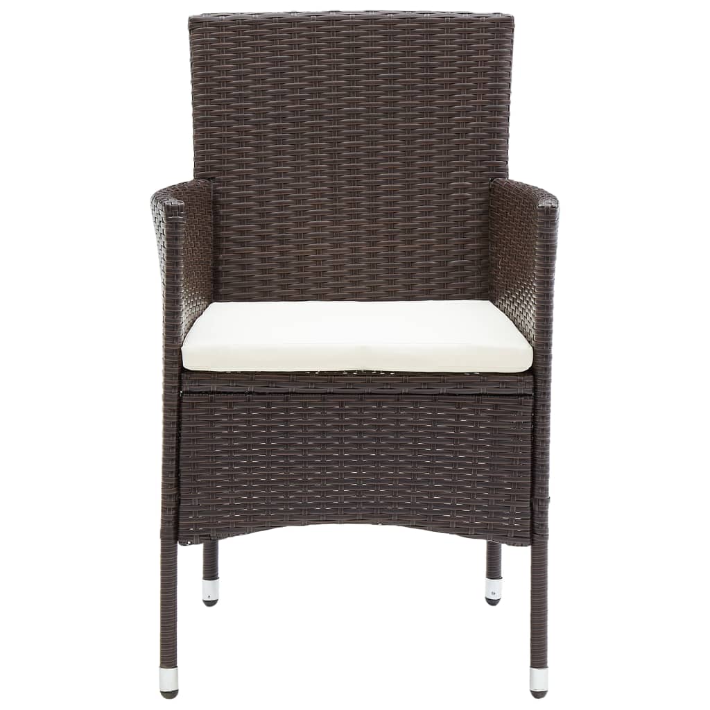 Garden Dining Chair | Set of 4 | Brown, Cream white
