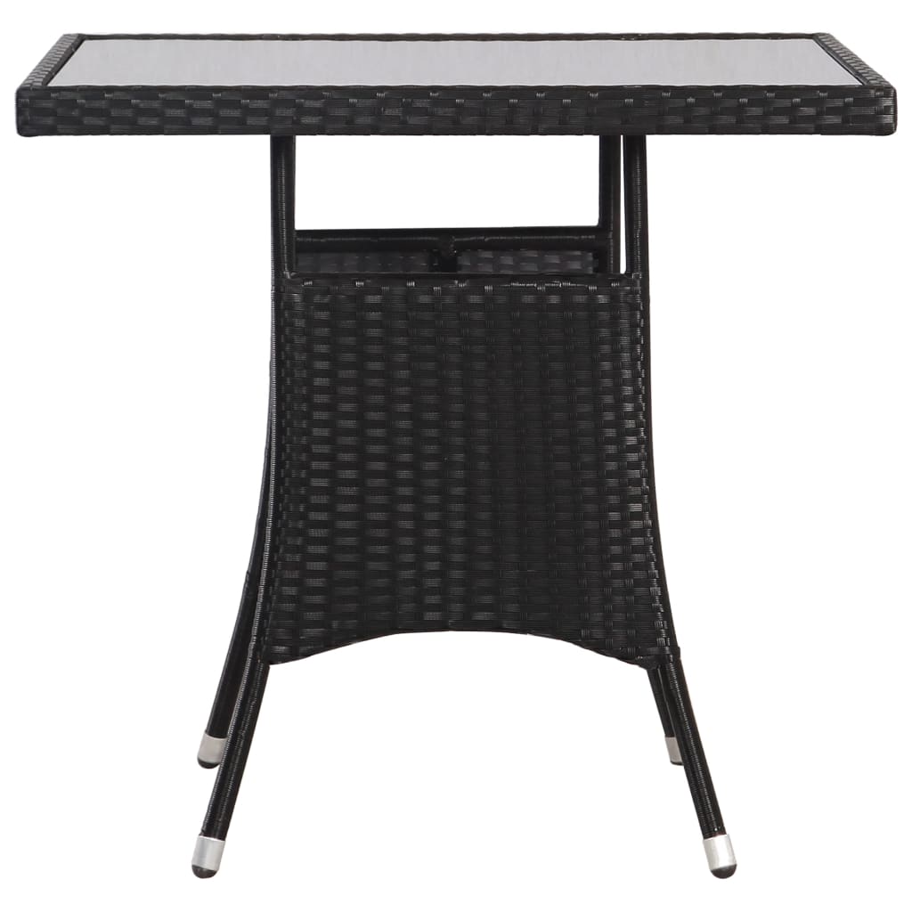 vidaXL Garden Table Black 80x80x74 cm Poly Rattan