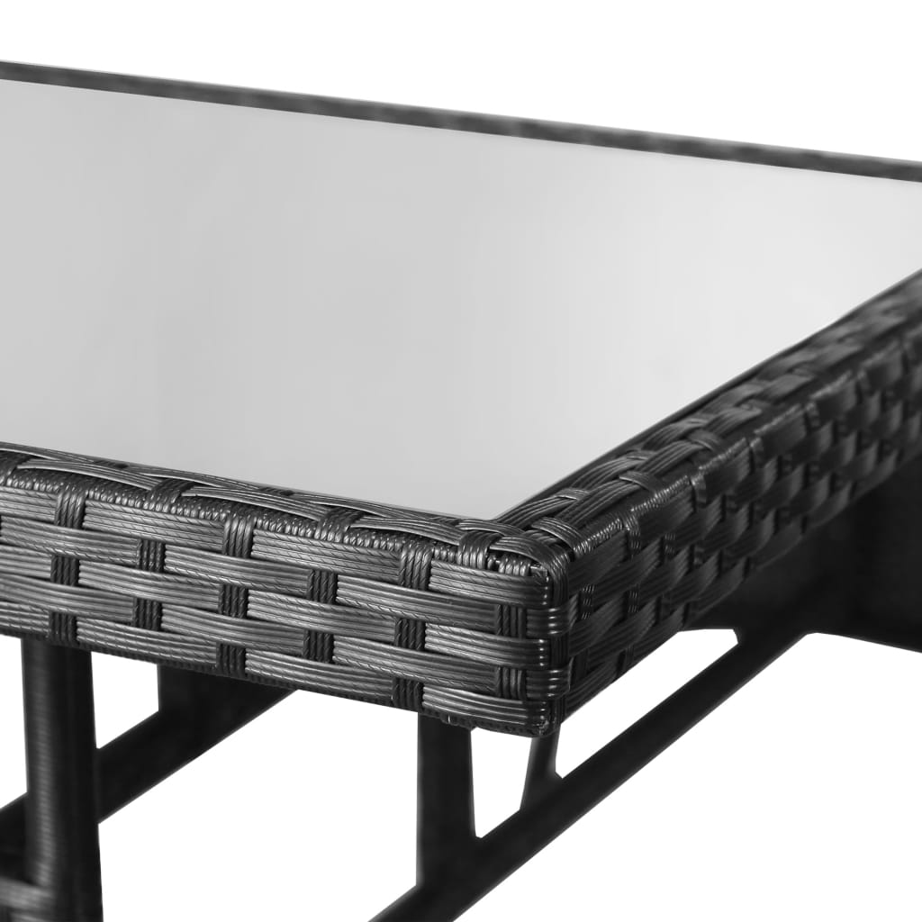 vidaXL Garden Table Black 80x80x74 cm Poly Rattan