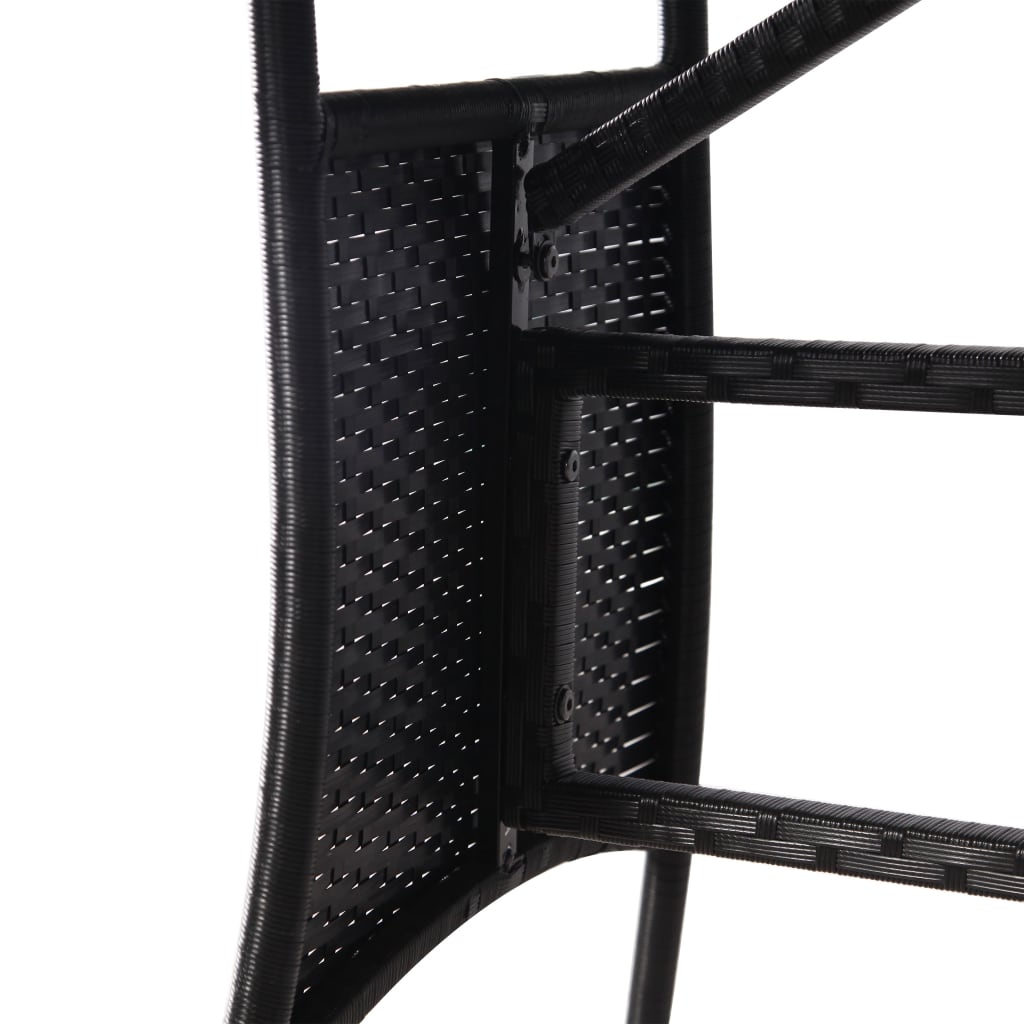 vidaXL Garden Table Black 80x80x74 cm Poly Rattan