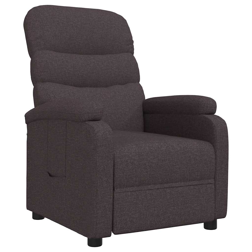 Recliner Chair Dark Brown Fabric