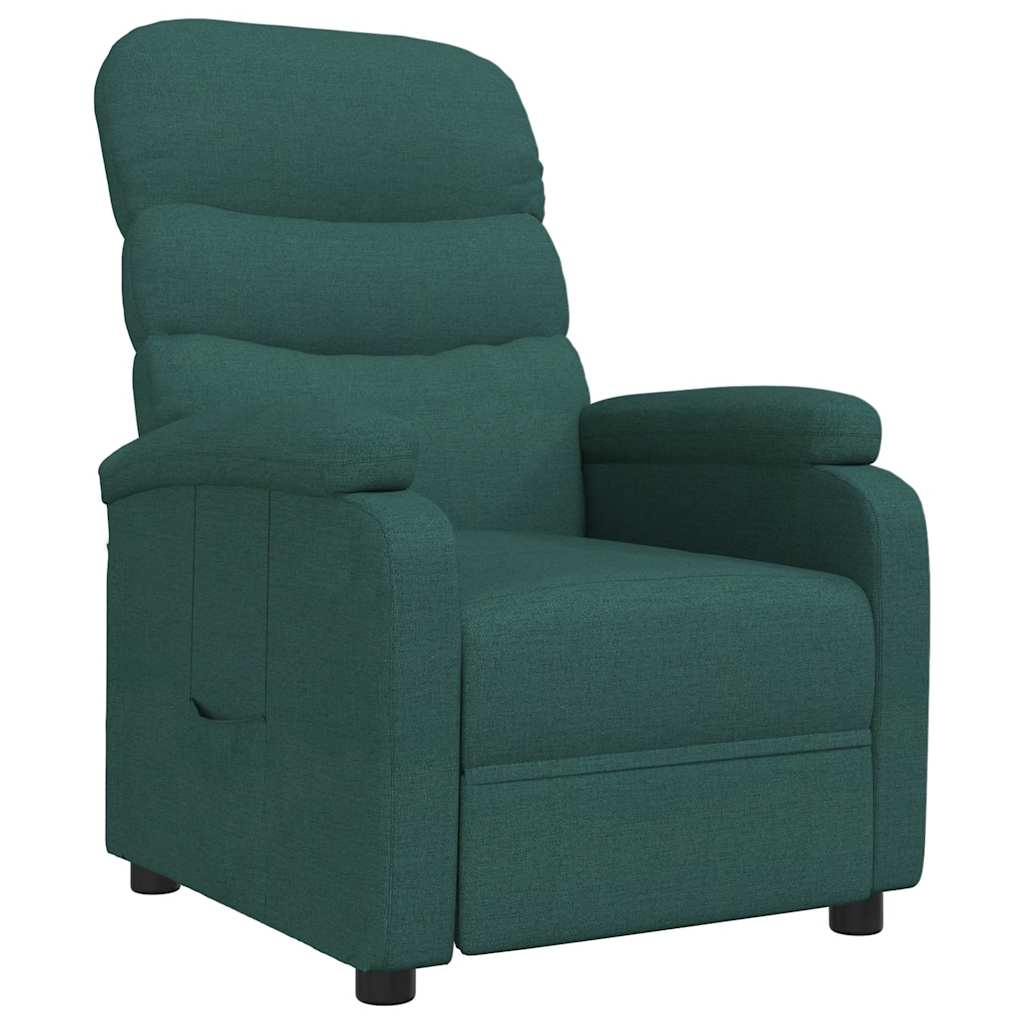 Recliner Chair Dark Green Fabric