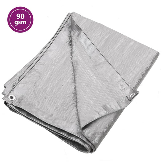 vidaXL Tarpaulin 90 g/m² 6x10 m Grey HDPE