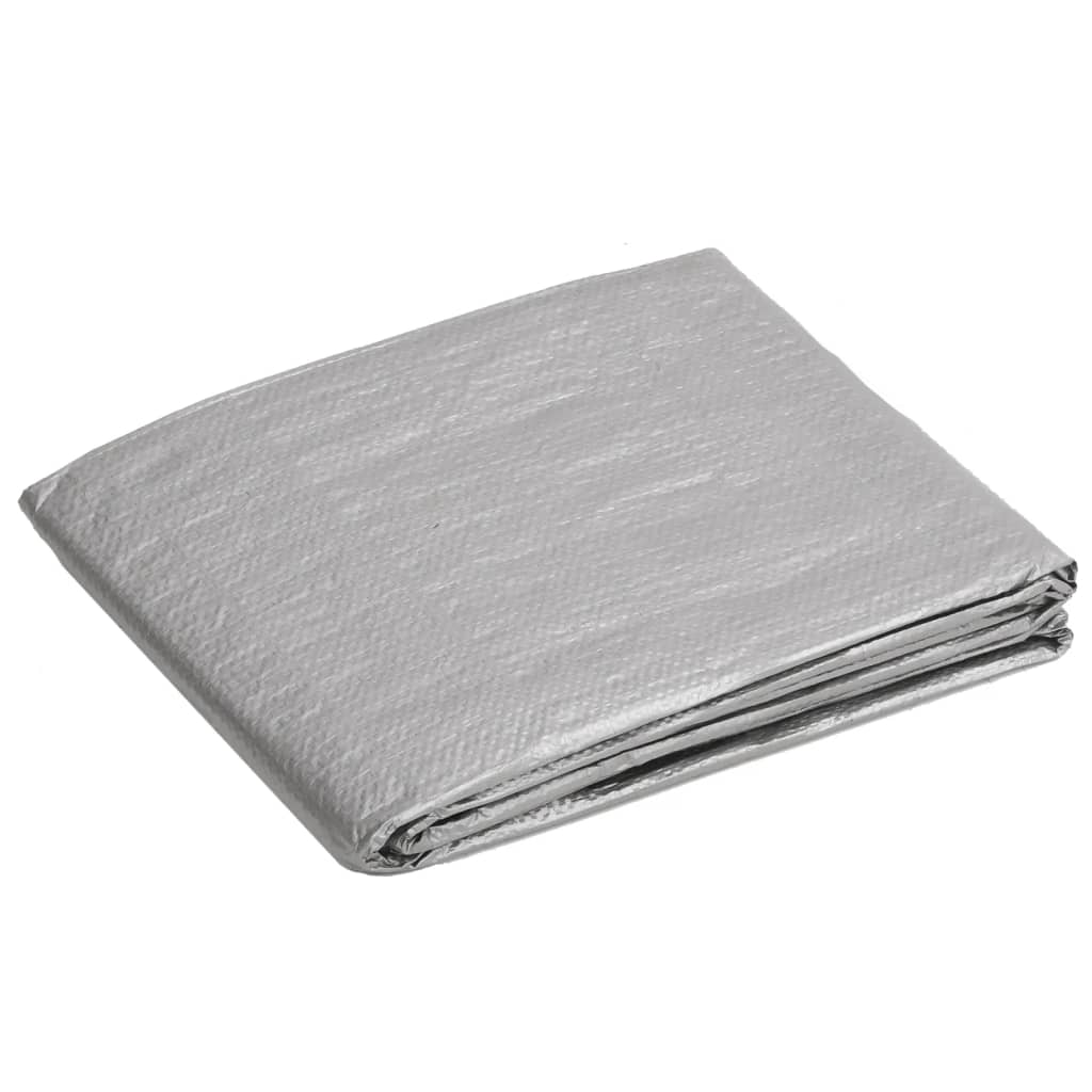 vidaXL Tarpaulin 90 g/m² 6x10 m Grey HDPE