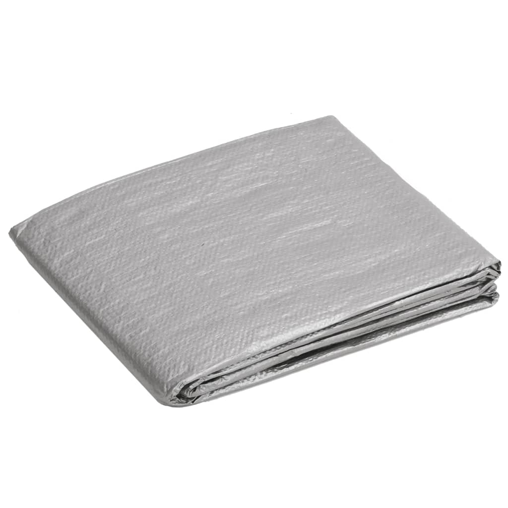 vidaXL Tarpaulin 90 g/m² 8x10 m Grey HDPE