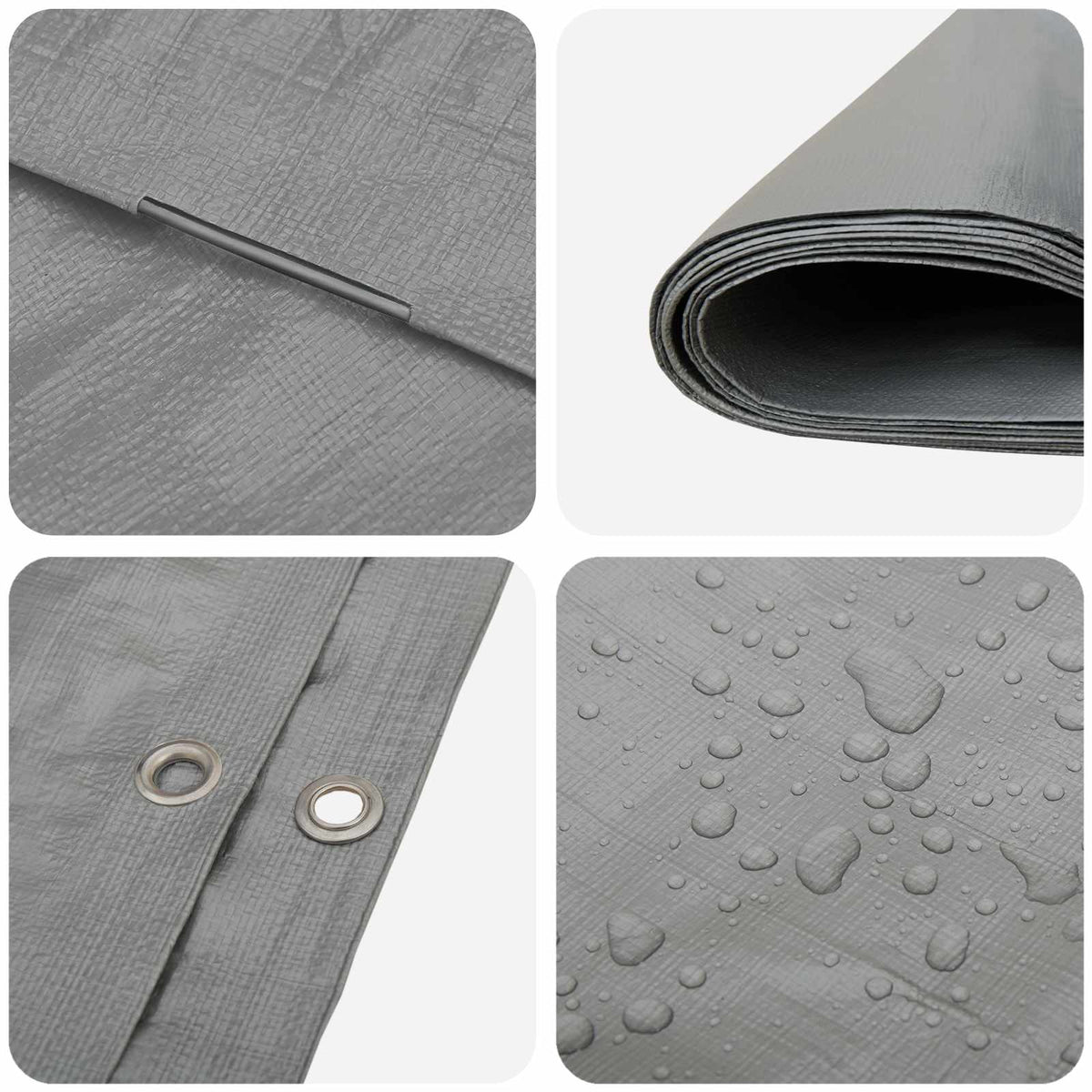 Tarpaulin 260 g/m² 3x5 m Grey HDPE