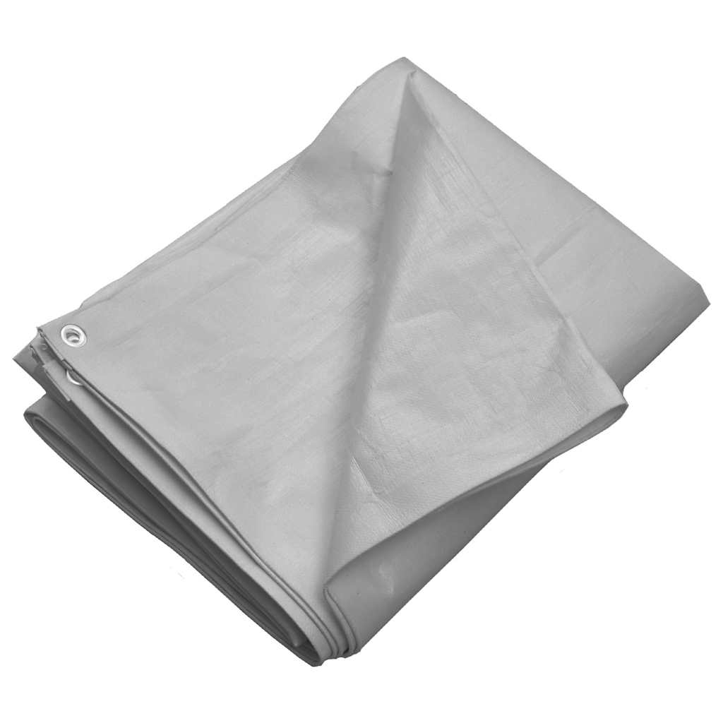 151502 vidaXL Tarpaulin 260 g/m² 4x4 m Grey HDPE