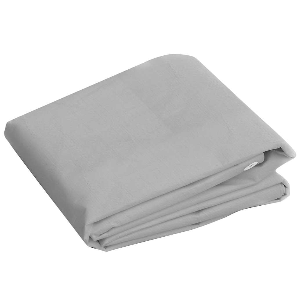 151502 vidaXL Tarpaulin 260 g/m² 4x4 m Grey HDPE