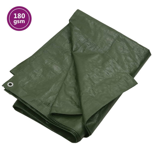 vidaXL Tarpaulin 180 g/m² 6x6 m Green HDPE