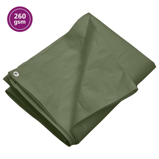 vidaXL Tarpaulin 260 g/m² 4x4 m Green HDPE