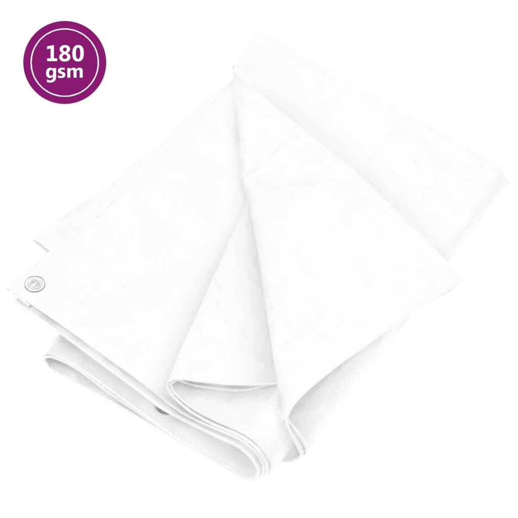 vidaXL Tarpaulin 180 g/m² 6x10 m White HDPE