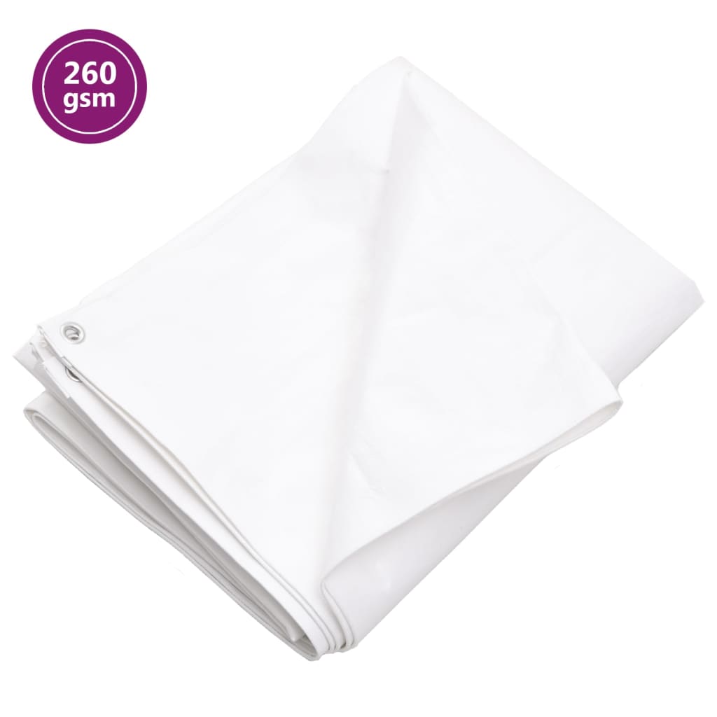 vidaXL Tarpaulin 260 g/m² 4x4 m White HDPE