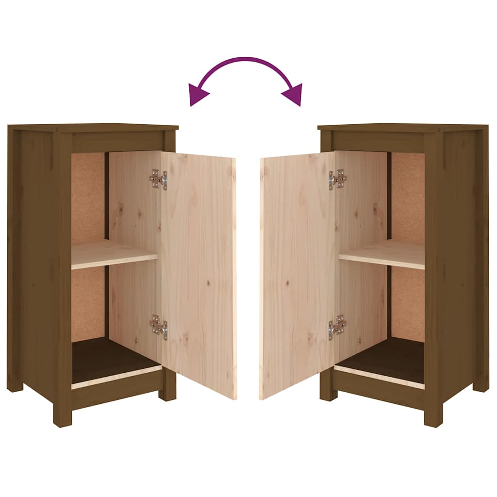 Sideboards 2 pcs Honey Brown 39x35x80 cm Solid Wood Pine