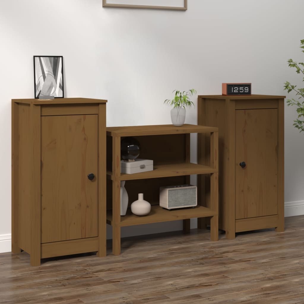 vidaXL Sideboards 2 pcs Honey Brown 39x35x80 cm Solid Wood Pine