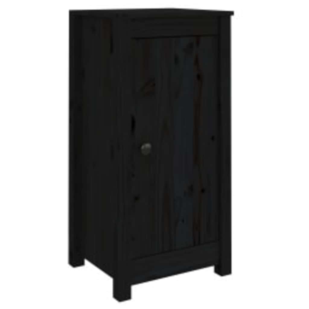Sideboards 2 pcs Black 39x35x80 cm Solid Wood Pine