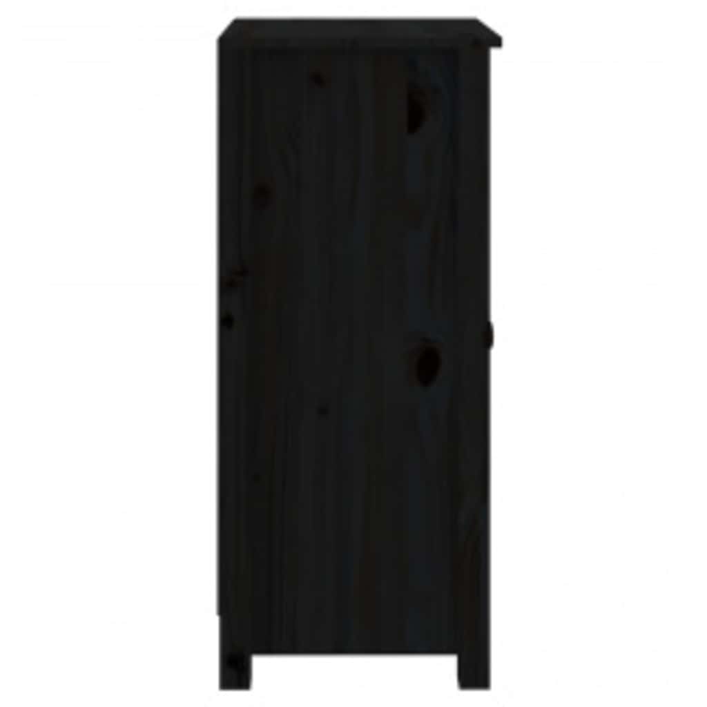 Sideboards 2 pcs Black 39x35x80 cm Solid Wood Pine