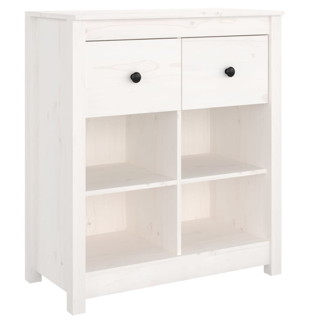 vidaXL Sideboard White 70x35x80 cm Solid Wood Pine