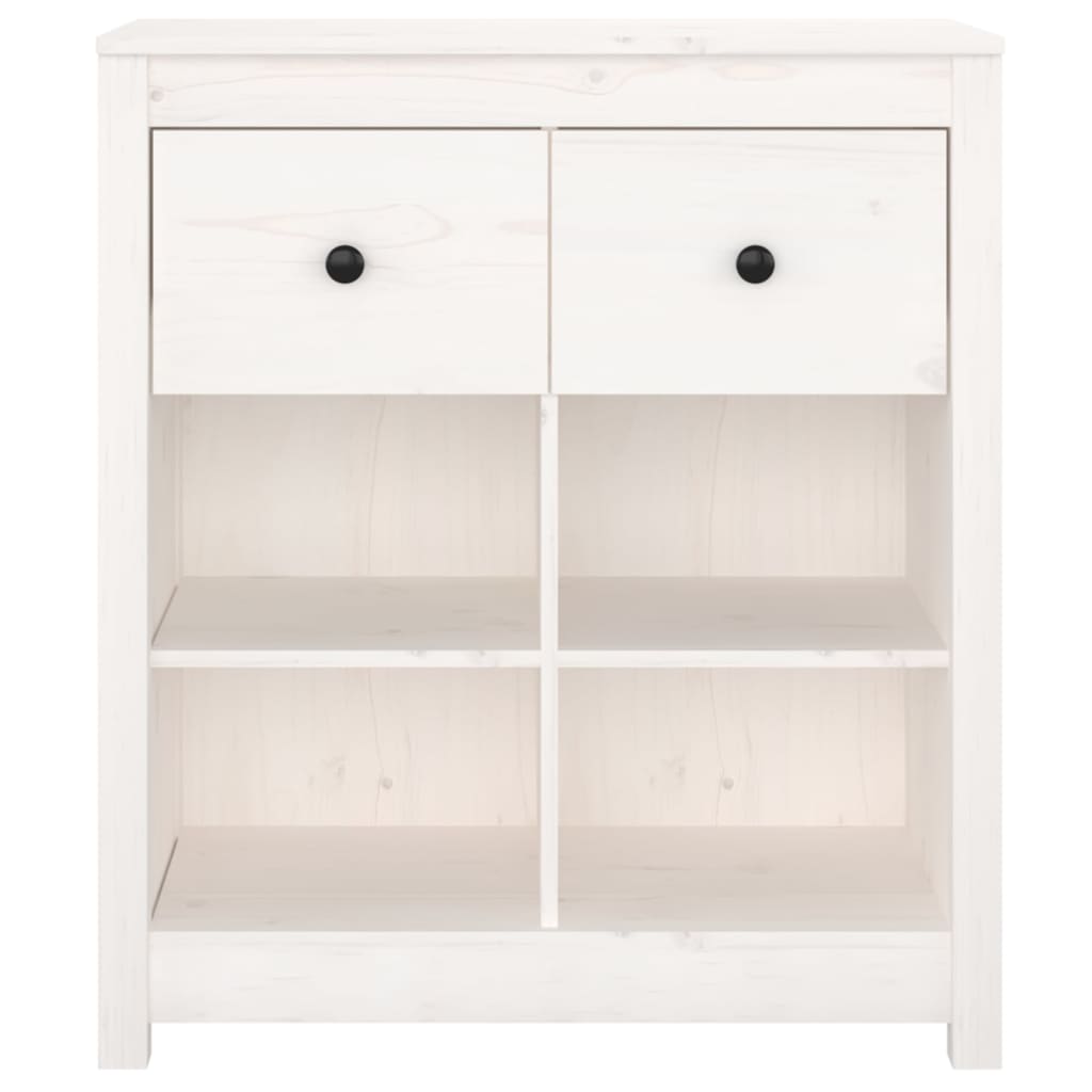 vidaXL Sideboard White 70x35x80 cm Solid Wood Pine