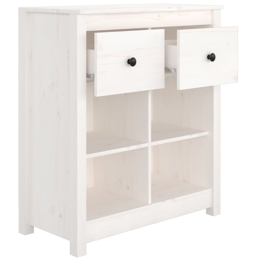 vidaXL Sideboard White 70x35x80 cm Solid Wood Pine