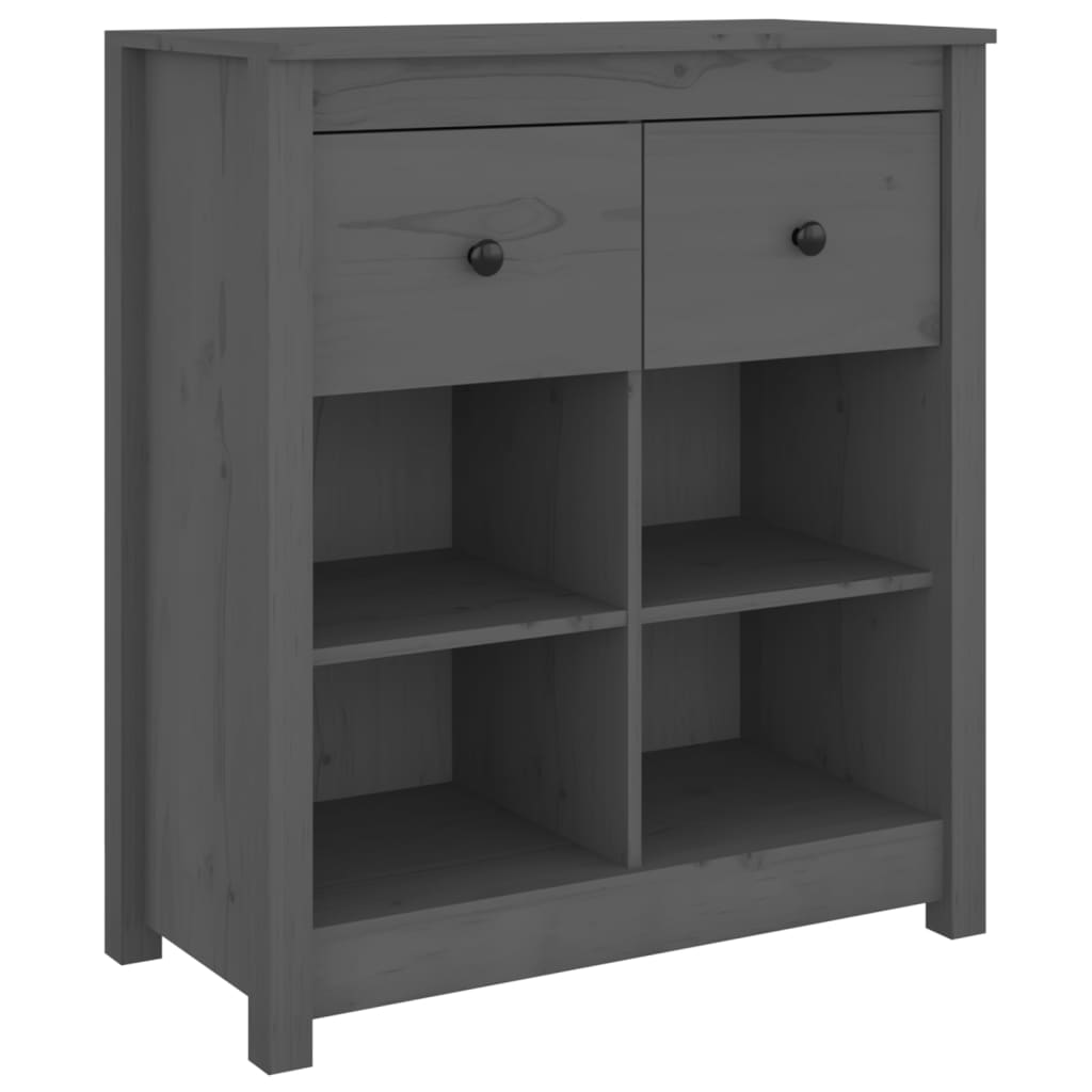 Sideboard Grey 70x35x80 cm Solid Wood Pine