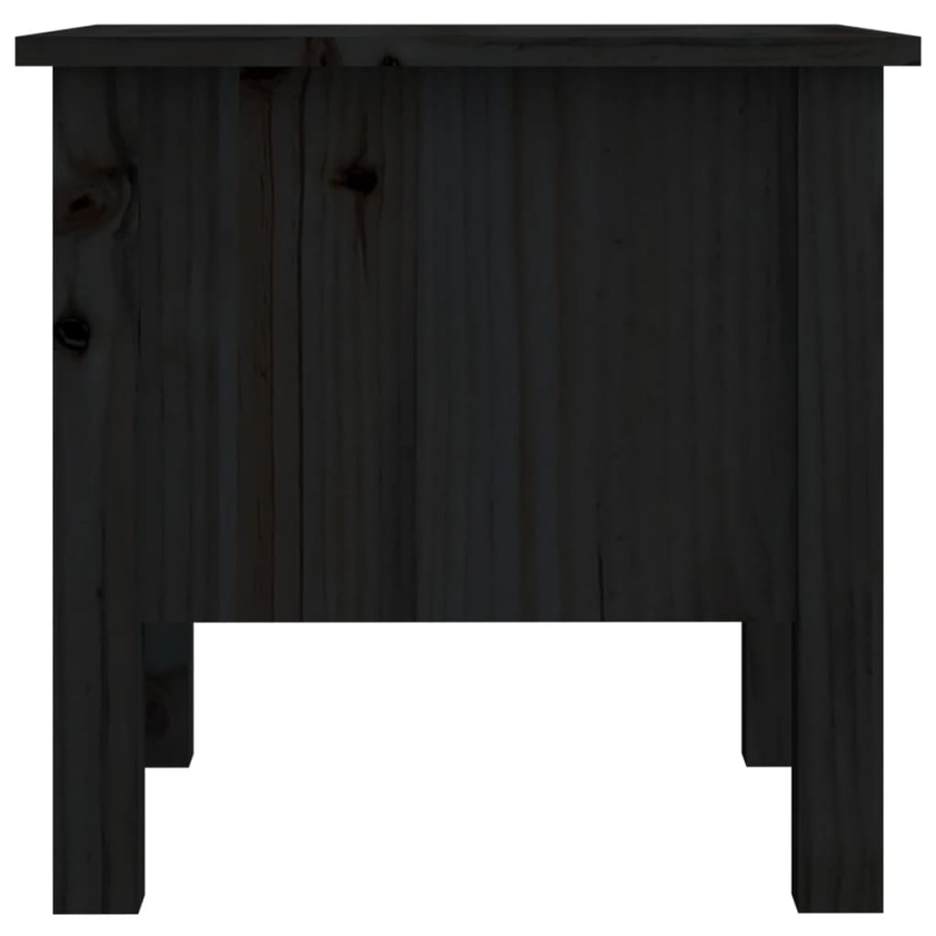 vidaXL Side Tables 2 pcs Black 40x40x39 cm Solid Wood Pine