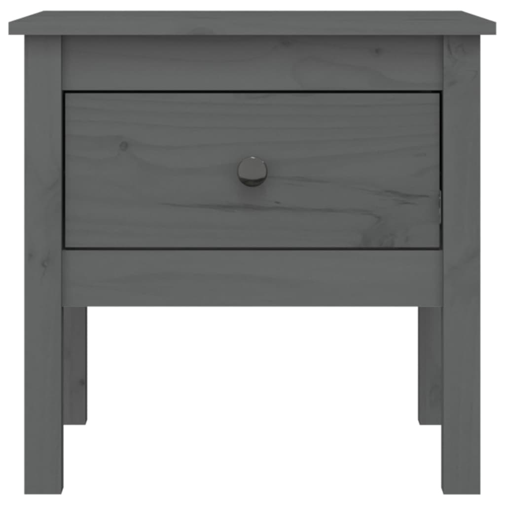 Side Table Grey 50x50x49 cm Solid Wood Pine