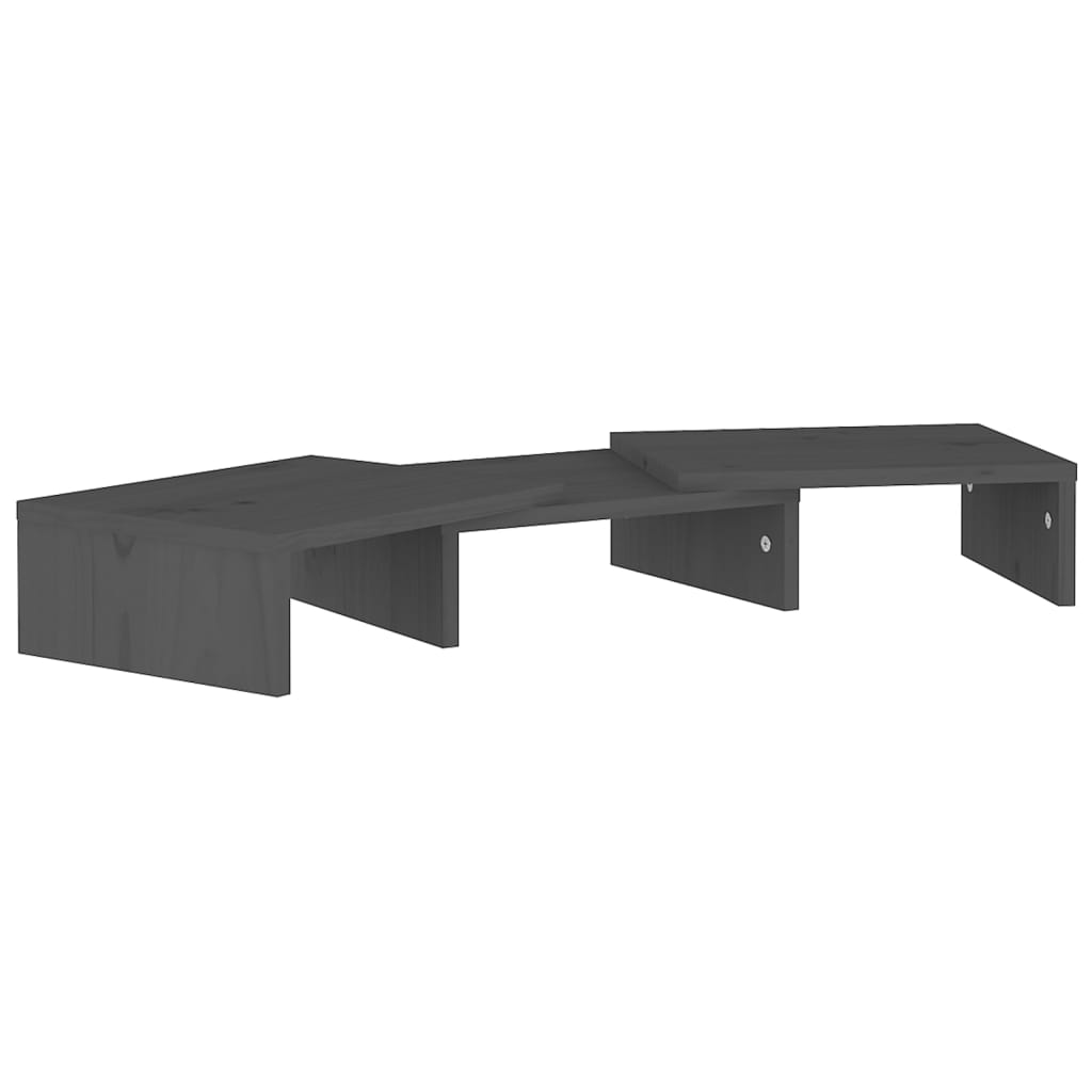 vidaXL Monitor Stand Grey 60x24x10.5 cm Solid Wood Pine