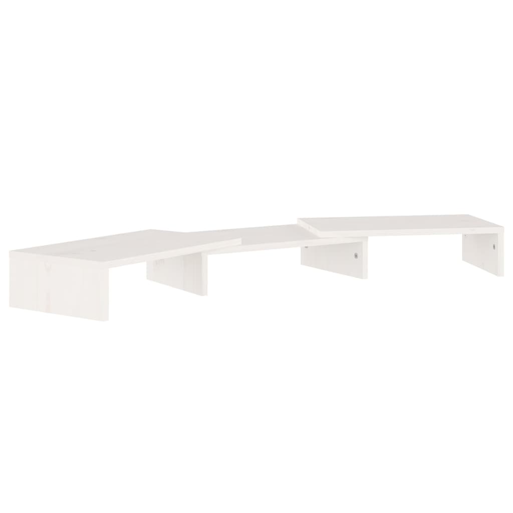 vidaXL Monitor Stand White 80x24x10.5 cm Solid Wood Pine