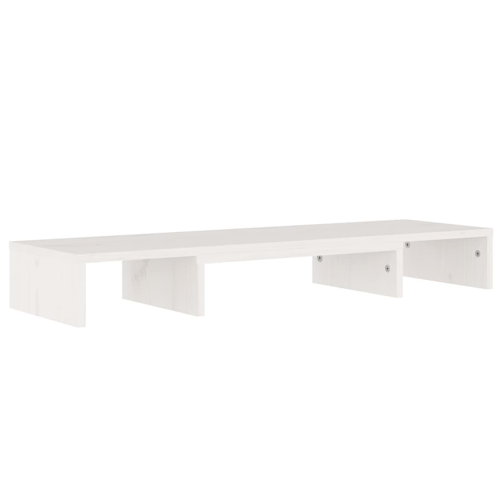 vidaXL Monitor Stand White 80x24x10.5 cm Solid Wood Pine