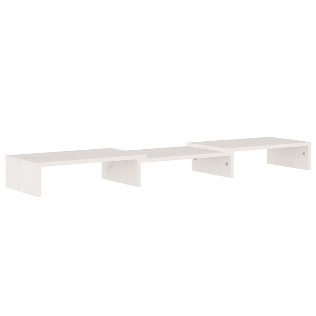 vidaXL Monitor Stand White 80x24x10.5 cm Solid Wood Pine