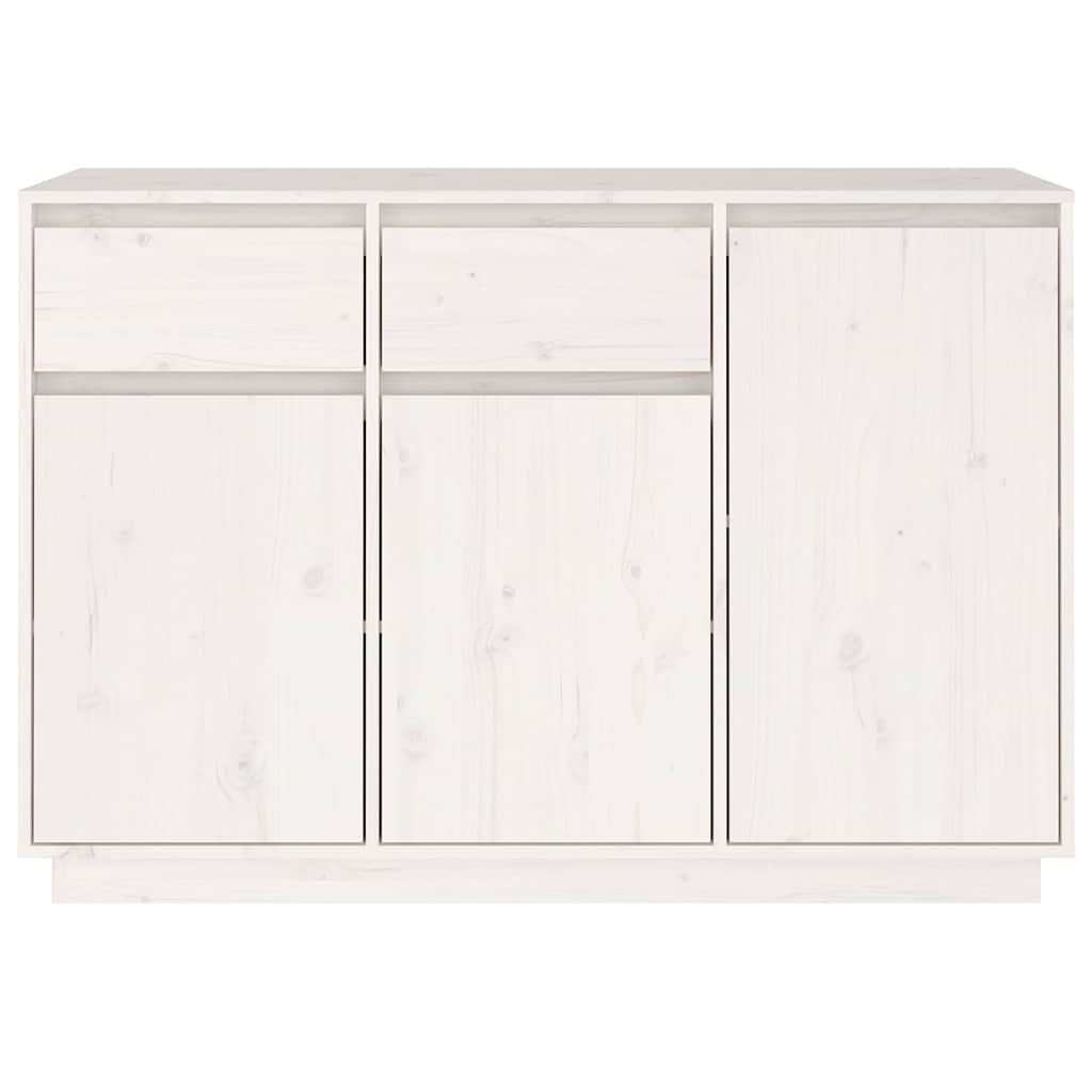 Sideboard White 110x34x75 cm Solid Wood Pine