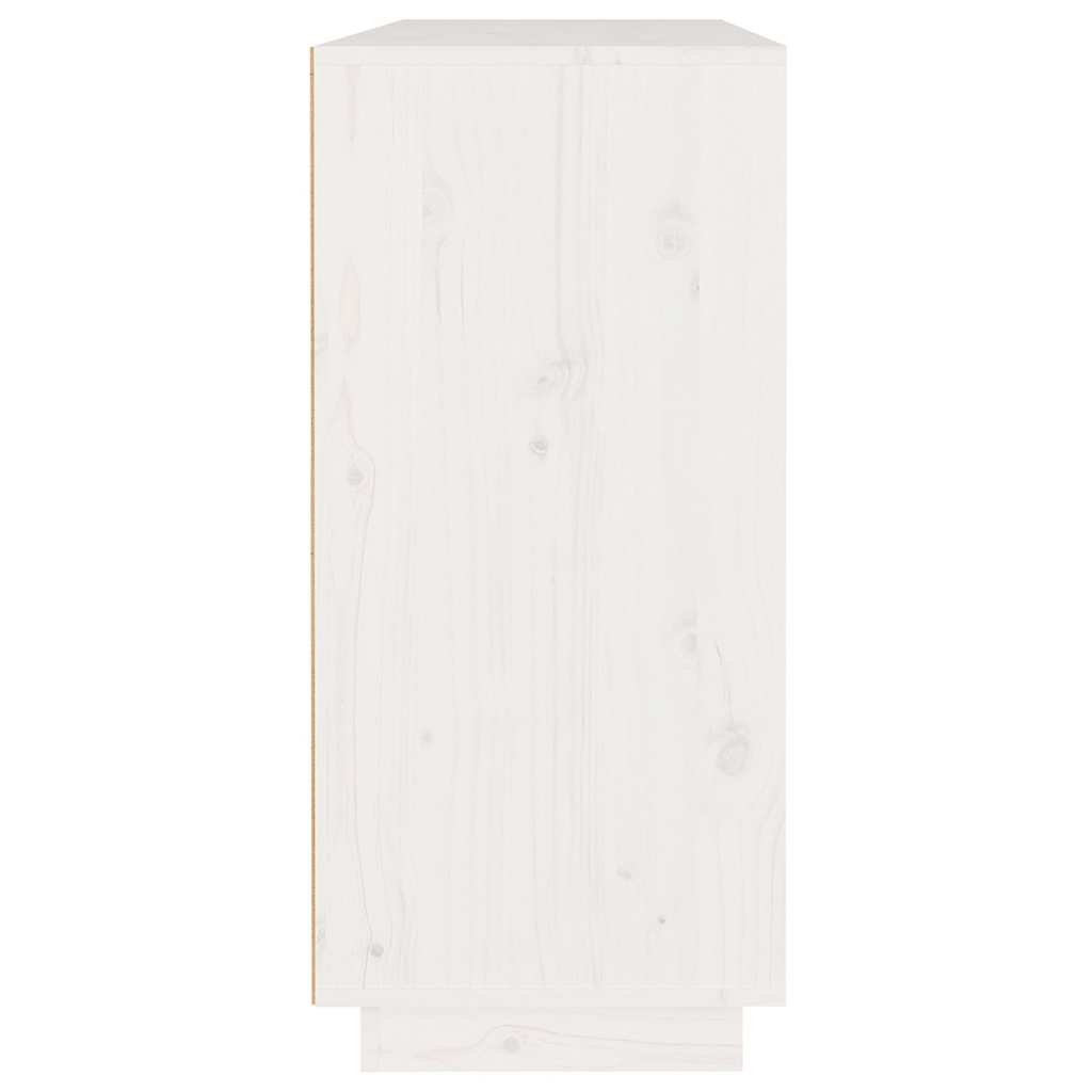Sideboard White 110x34x75 cm Solid Wood Pine