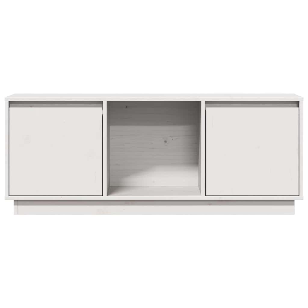 TV Cabinet White 110,5x35x44 cm Solid Wood Pine