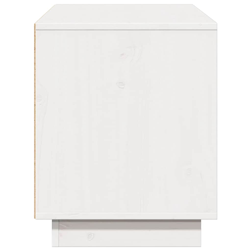 TV Cabinet White 110.5x35x44 cm Solid Wood Pine
