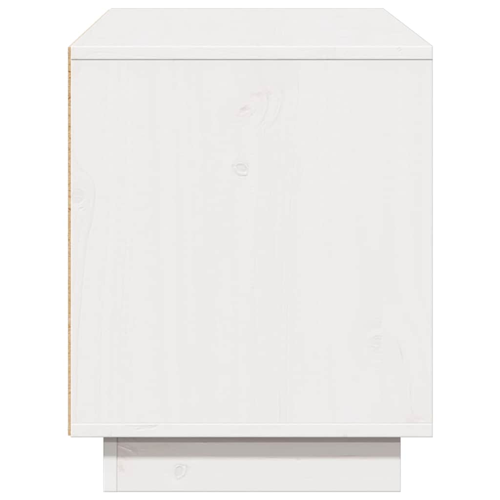 TV Cabinet White 110,5x35x44 cm Solid Wood Pine
