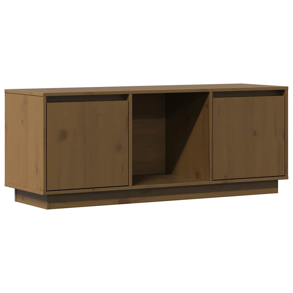 TV Cabinet Honey Brown 110,5x35x44 cm Solid Wood Pine