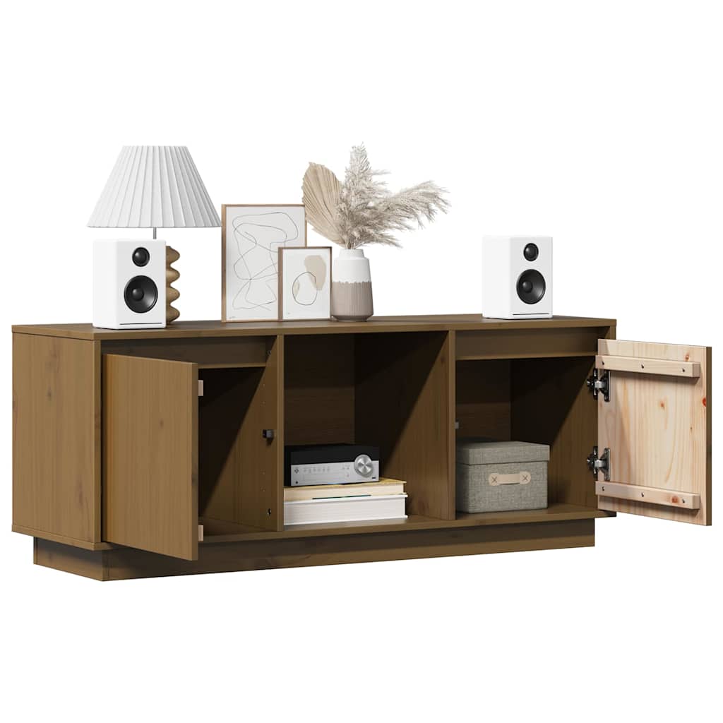TV Cabinet Honey Brown 110,5x35x44 cm Solid Wood Pine