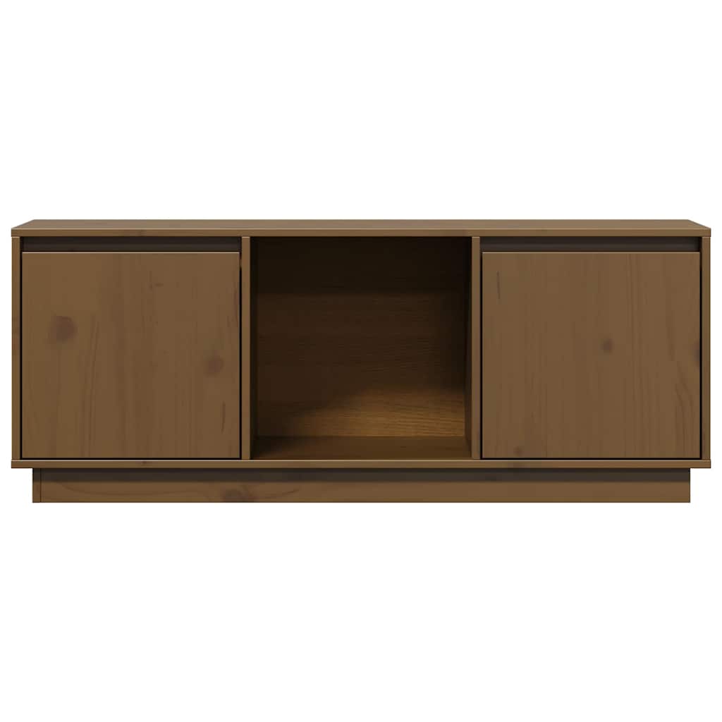 TV Cabinet Honey Brown 110,5x35x44 cm Solid Wood Pine