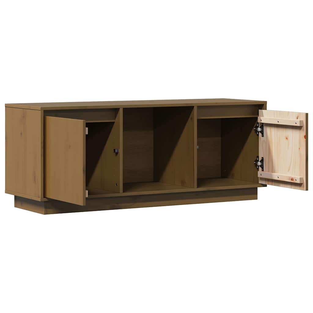 TV Cabinet Honey Brown 110,5x35x44 cm Solid Wood Pine