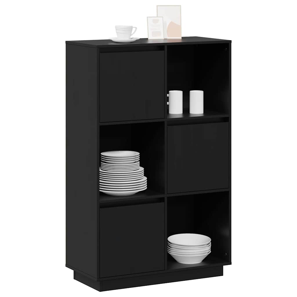 Highboard | Black | Solid pine wood | Medium | Reversible | Highboard