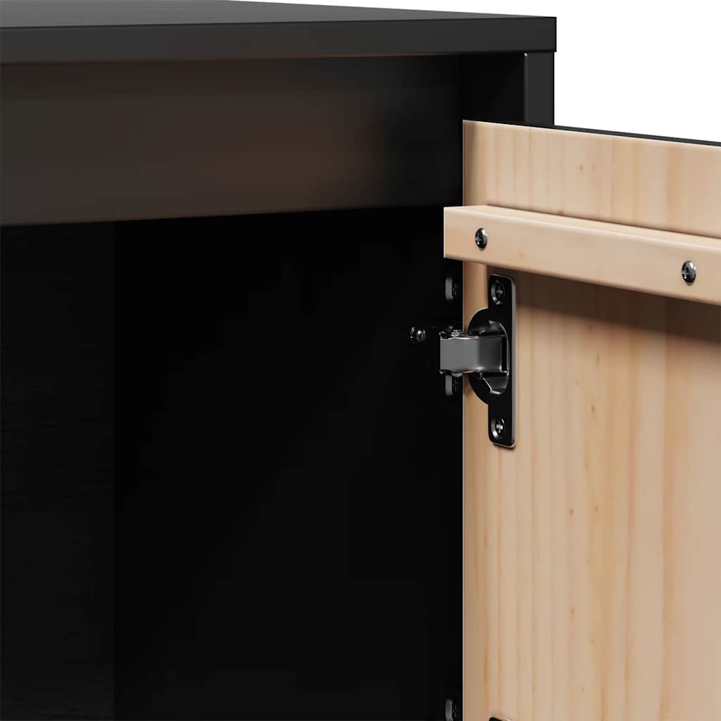 Highboard | Black | Solid pine wood | Medium | Reversible | Highboard