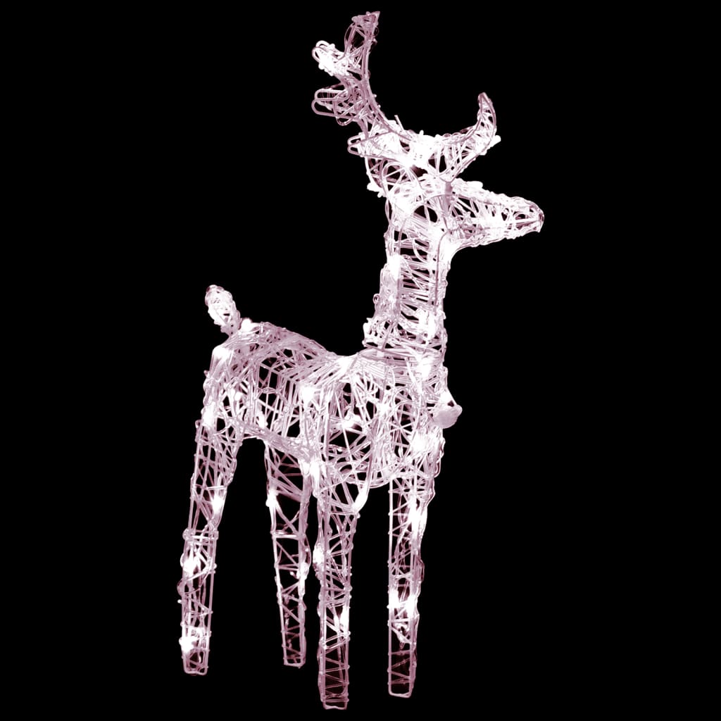 vidaXL Christmas Reindeers 2 pcs Warm White 80 LEDs Acrylic