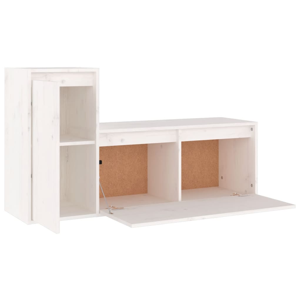 vidaXL TV Cabinets 2 pcs White Solid Wood Pine