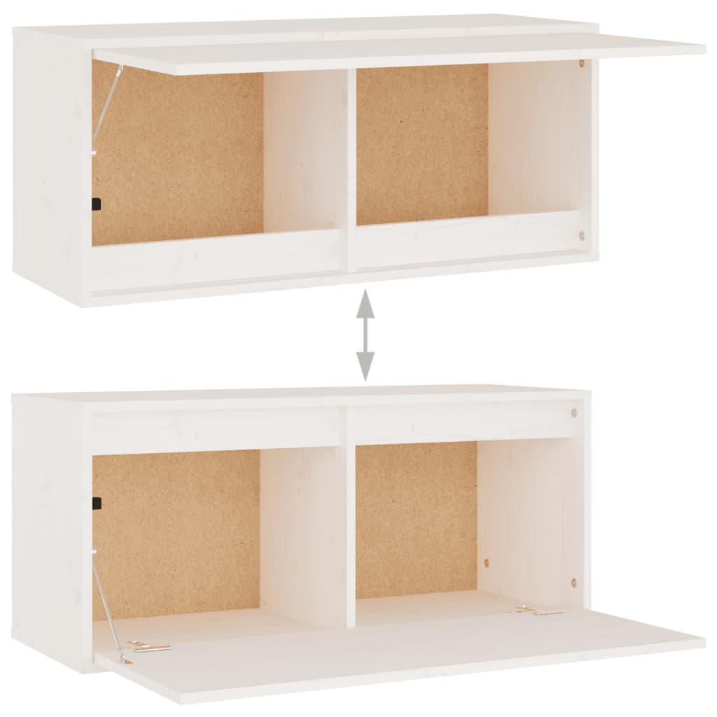 vidaXL TV Cabinets 2 pcs White Solid Wood Pine